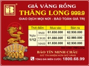 Giá Vàng Rồng Thăng Long- Bảo Tín Minh Châu ngày 01.12.2023