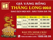 Giá Vàng Rồng Thăng Long- Bảo Tín Minh Châu ngày 03.12.2023