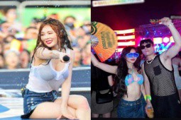 Em gái Công Vinh, “tiên nữ Tuyệt Tình Cốc“ mặc đồ cực “bốc“ khi đi lễ hội âm nhạc