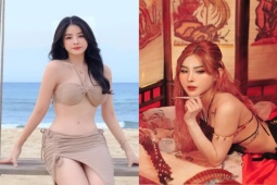 2 "búp bê làng chà đĩa" có da trắng như bông bưởi, mặc cả áo dài khi "lên sàn"