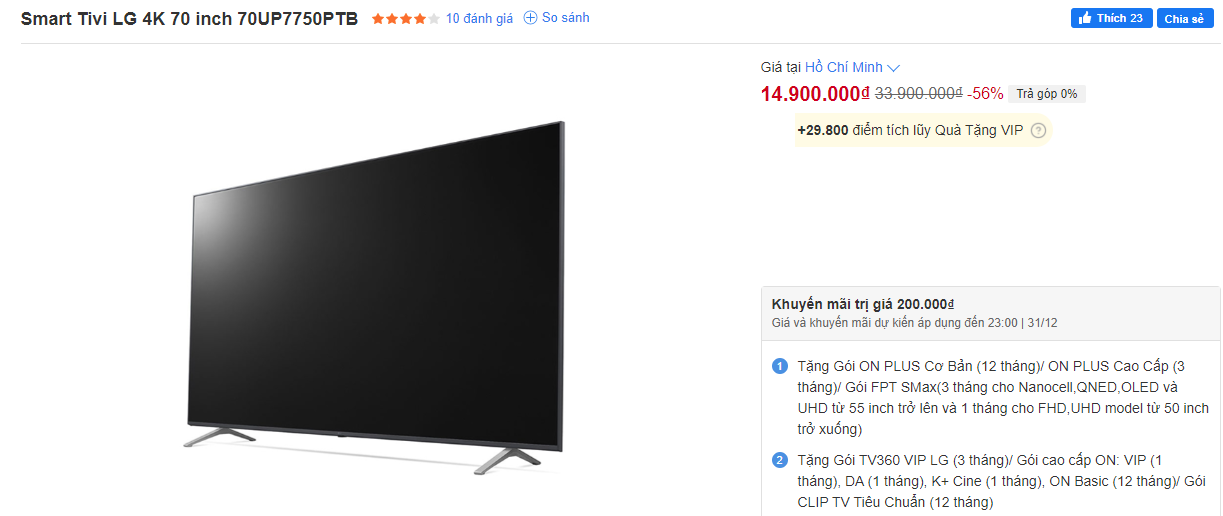 Bảng giá tivi LG tháng 12: Giảm "cháy kệ", lên tới 56% - 2